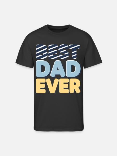 Best Dad Ever Striped Letters - Men's 50/50 T-Shirt - black