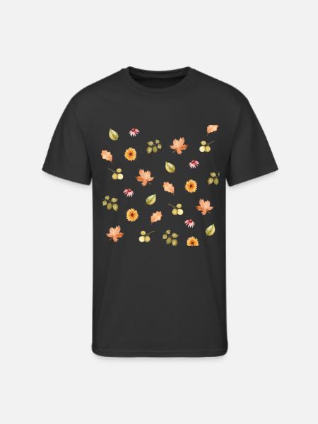 Autumn Meadow Floral Scatter - Men's 50/50 T-Shirt - black