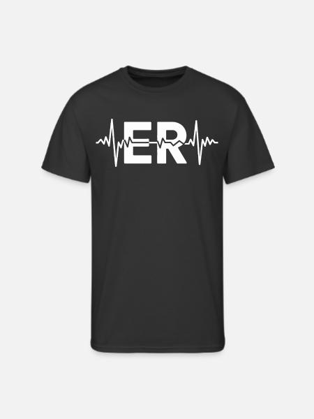ER Pulse ECG Logo Tee - Men's 50/50 T-Shirt - black
