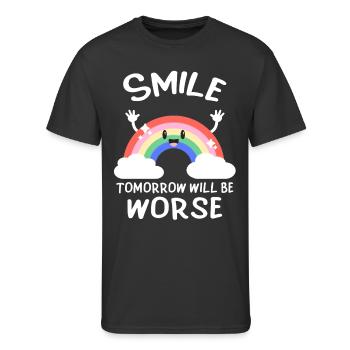 Smile Tomorrow Will Be Worse Dark Humor - Men's 50/50 T-Shirt - black - Front - Jackson (183cm)