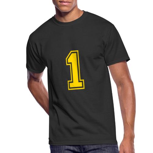 Number 1 in a classic athletic collegiate font - Men's 50/50 T-Shirt