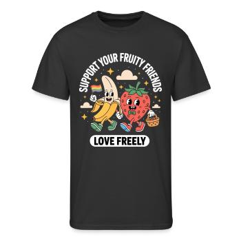 Support Your Fruity Friends Lgbtq - Men's 50/50 T-Shirt - black - Front - Jackson (183cm)