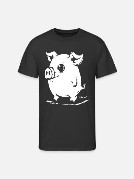 Cute Cartoon Pig - Men's 50/50 T-Shirt - black