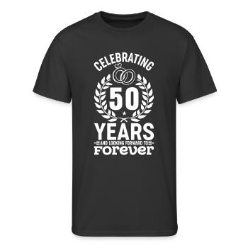 50th Wedding Anniversary - Celebrating 50 years of - Men's 50/50 T-Shirt - black - Front - Jackson (183cm)