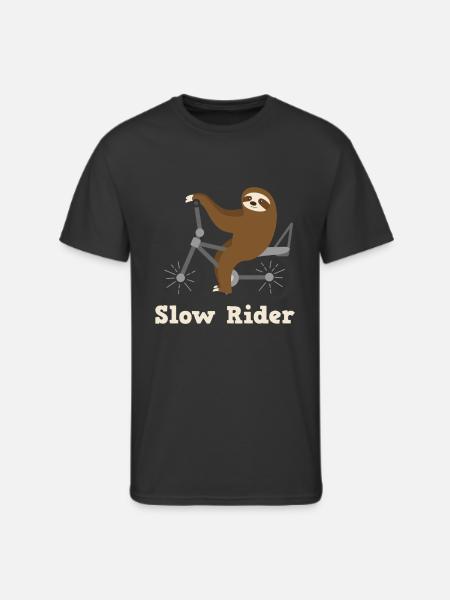 Slow Rider Sloth Cyclisme Équitation Vélo Vélo Paresseux - T-shirt 50/50 pour hommes - noir