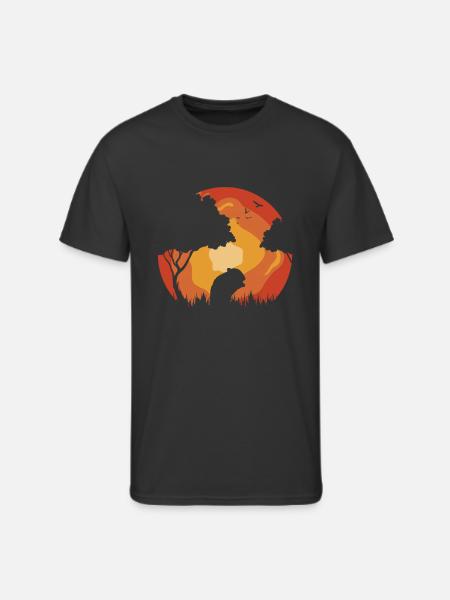 Guinea Pig Cavy Sunset - Men's 50/50 T-Shirt - black