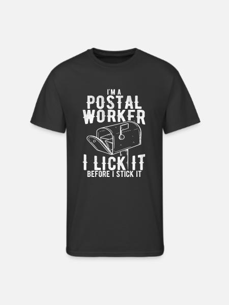 Funny Postal Worker Rude Mailman Postman Gift - Men's 50/50 T-Shirt - black