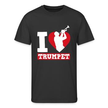 I Love Trumpet Funny Trumpet Player Gift - Men's 50/50 T-Shirt - black - Front - Jackson (183cm)