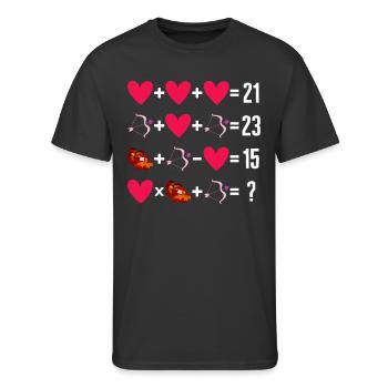Math Shirt, Math Order Of Operation Heart Cupid - Men's 50/50 T-Shirt - black - Front - Jackson (183cm)