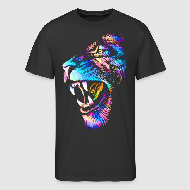 Colorful Lion Head Portrait Drawing - Roaring Lion