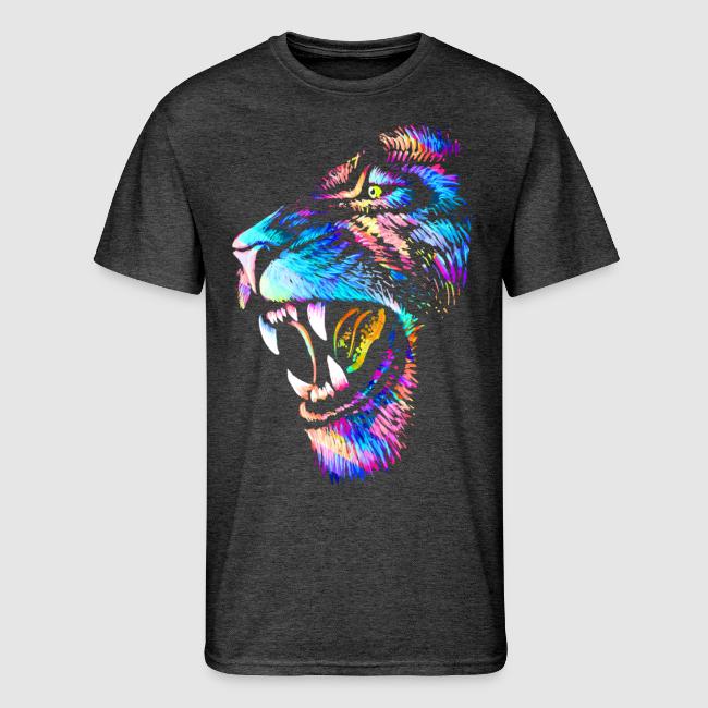 Colorful Lion Head Portrait Drawing - Roaring Lion