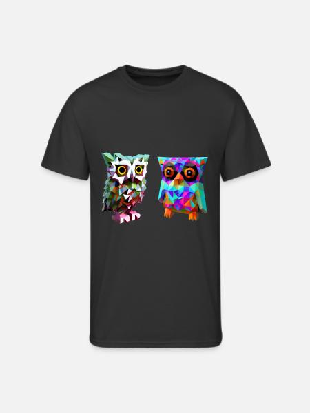 Polygon owls - Men's 50/50 T-Shirt - black