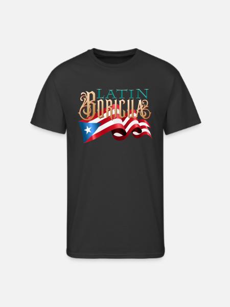 Latin Boricua Spanglish - Men's 50/50 T-Shirt - black