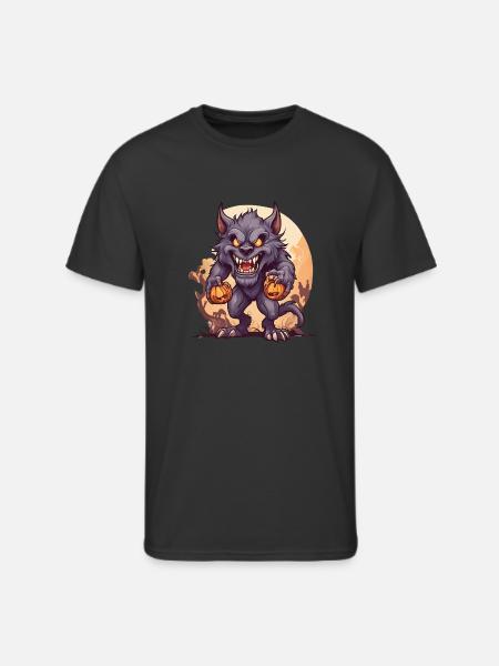Halloween Werewolf Pumpkin - Men's 50/50 T-Shirt - black
