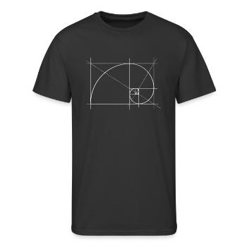 Fibonacci Spiral Drawing - Men's 50/50 T-Shirt - black - Front - Jackson (183cm)