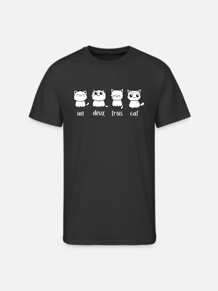 Un Deux Trois Cat - Men's 50/50 T-Shirt - black
