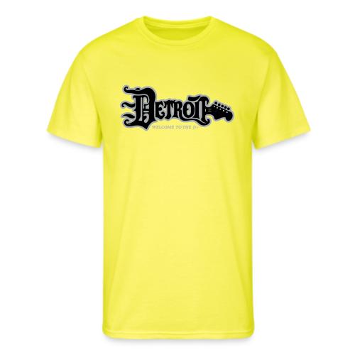 DETROIT GUITAR WTTD BLK SLR REG FONT - Men's 50/50 T-Shirt