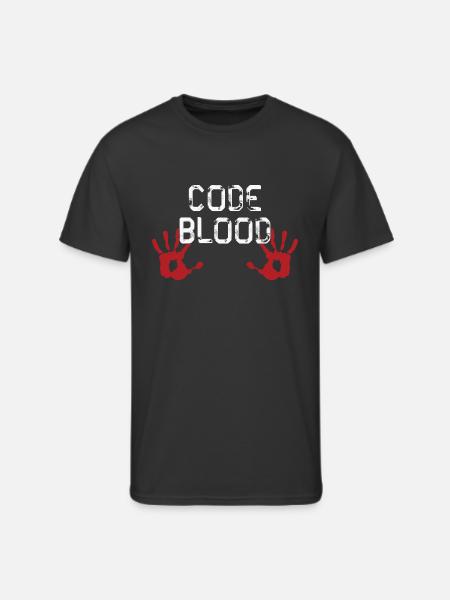 Code Blood ProgrammHands - Men's 50/50 T-Shirt - black