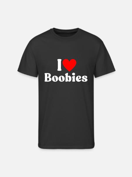 I Love Boobies I Heart Boobies - Men's 50/50 T-Shirt - black