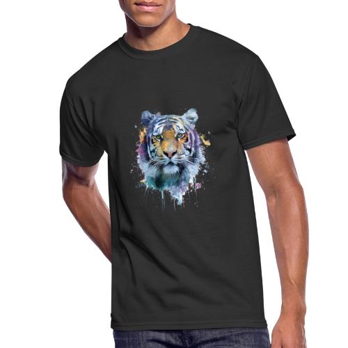 Splash-Art Tiger Face - Men's 50/50 T-Shirt