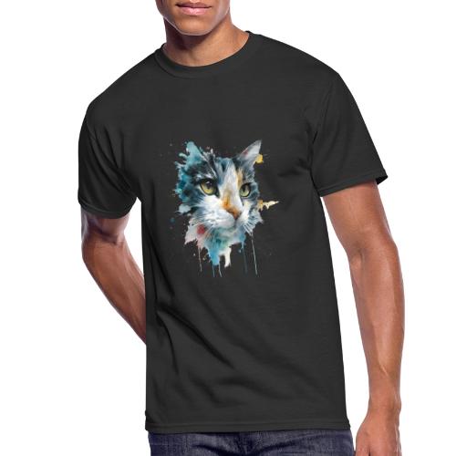 Watercolor cat face - Men's 50/50 T-Shirt