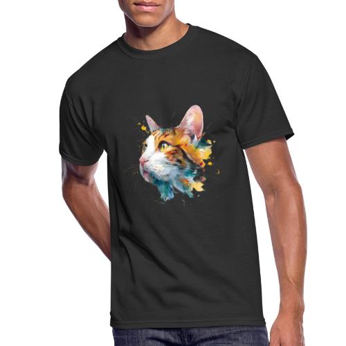 Cat: Feline Ink Burst - Men's 50/50 T-Shirt