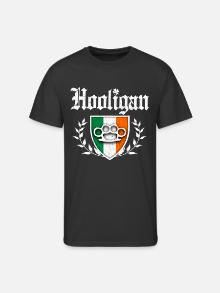 Irish Hooligan Crest vintage distressed look - Men's 50/50 T-Shirt - black
