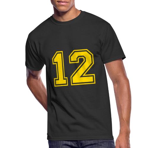 Number 12 in a classic athletic collegiate font - Men's 50/50 T-Shirt