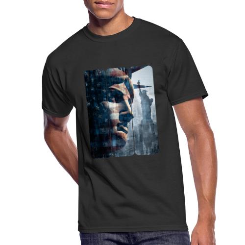USA: Liberty in Three Visions - Men's 50/50 T-Shirt