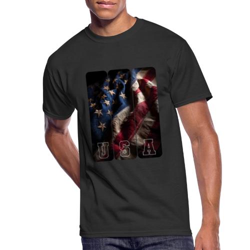 USA: Worn Stars and Stripes - Men's 50/50 T-Shirt