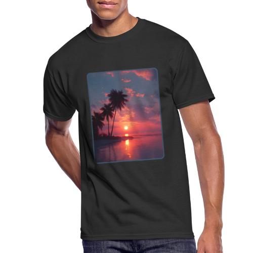 Tropical Sunset Ocean Reflection Design - Men's 50/50 T-Shirt