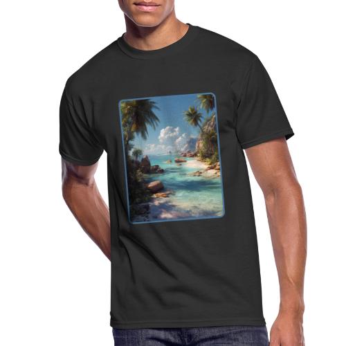 Tropical Island Paradise Ocean Design - Men's 50/50 T-Shirt