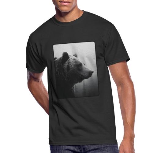Grizzly Bear Black White Portrait Design - Men's 50/50 T-Shirt