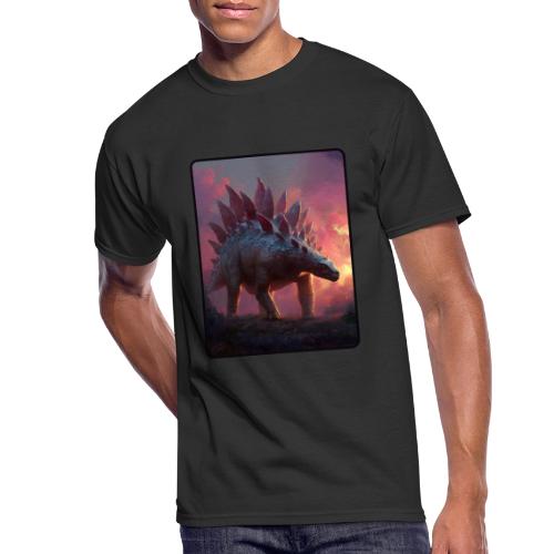 Stegosaurus Sunset Forest Design - Men's 50/50 T-Shirt