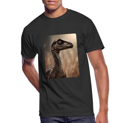 Velociraptor Feathered Portrait Design - Men's 50/50 T-Shirt