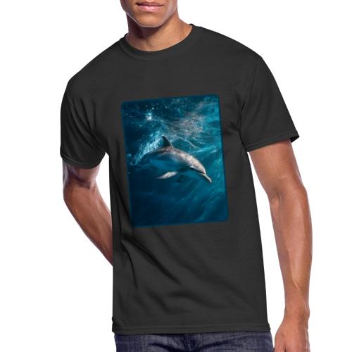 Dolphin Sunlit Ocean Serenity Design - Men's 50/50 T-Shirt