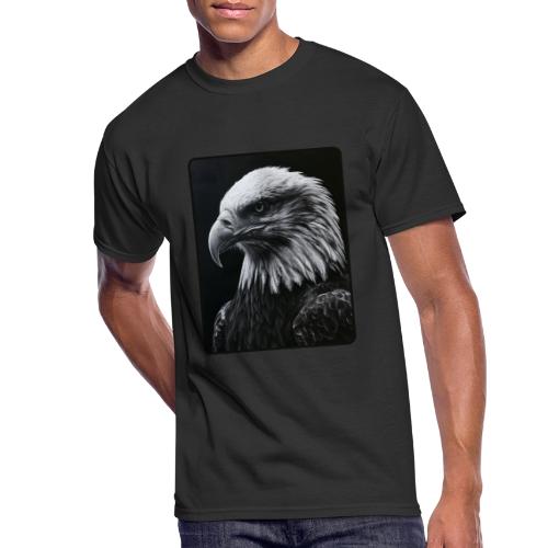 Black White Bald Eagle Design - Men's 50/50 T-Shirt
