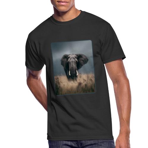 Majestic African Elephant Portrait Design - Men's 50/50 T-Shirt