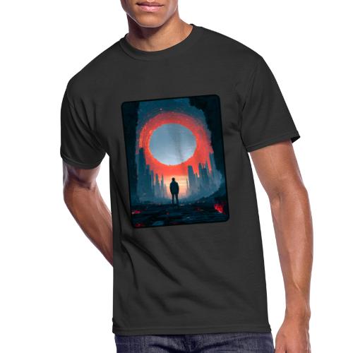 Cosmic Portal Future City Design - Men's 50/50 T-Shirt