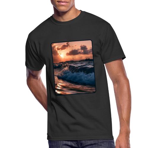 Golden Sunset Ocean Wave - Men's 50/50 T-Shirt