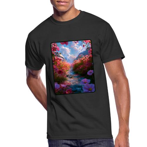 Dreamy Cosmos Valley Landscape Art - Men's 50/50 T-Shirt