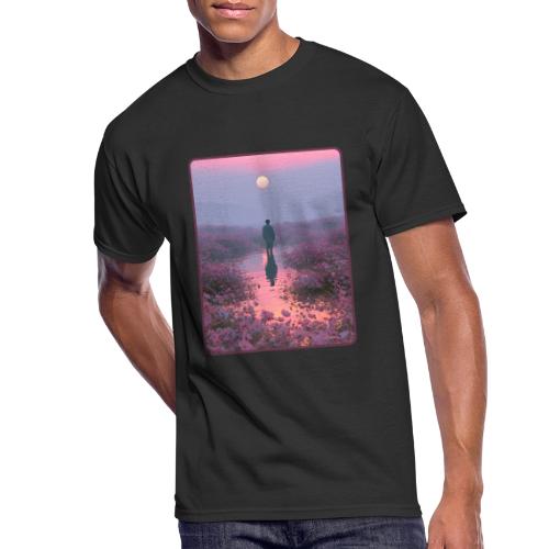 Ethereal Sunset Flower Field Art - Men's 50/50 T-Shirt