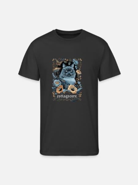 Russian Blue Cat - Men's 50/50 T-Shirt - black
