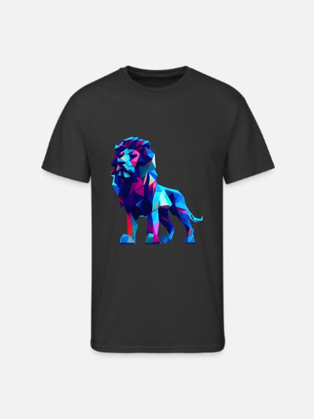 Polygon lions - Men's 50/50 T-Shirt - black