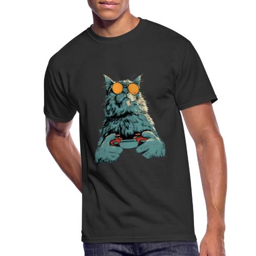 Cat: Fluff Mode On - Men's 50/50 T-Shirt