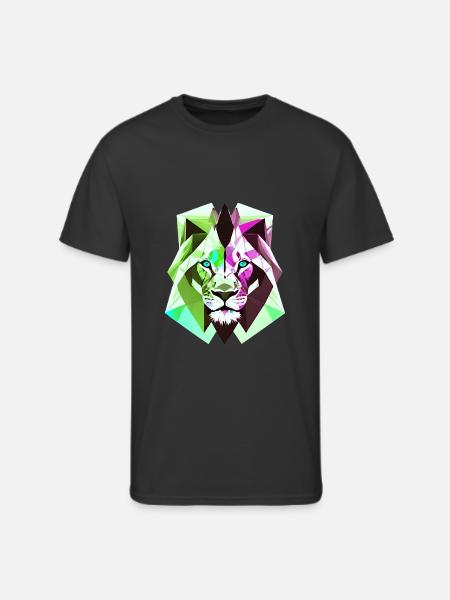 Polygon lion - Men's 50/50 T-Shirt - black