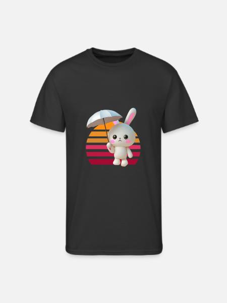 Bunny umbrella - Men's 50/50 T-Shirt - black