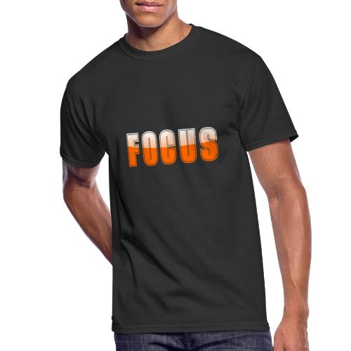 FOCUS Vibrant Orange Motivational Word Design - Men's 50/50 T-Shirt