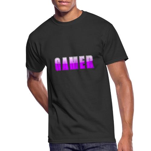 Gamer Purple Glossy Collegiate Design - Men's 50/50 T-Shirt