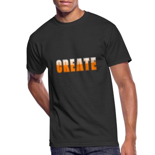 CREATE Vibrant Orange Bold Word Graphic - Men's 50/50 T-Shirt